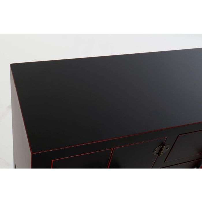 DKD Home Decor Consola Oriental Masako Negro Rojo de Madera de Abeto y MDF con 2 Cajones y 1 Puerta 26 x 83 x 63 cm 1 DKD Home Decor Consola Oriental Masako Negro Rojo de Madera de Abeto y MDF con 2 Cajones y 1 Puerta 26 x 83 x 63 cm 1