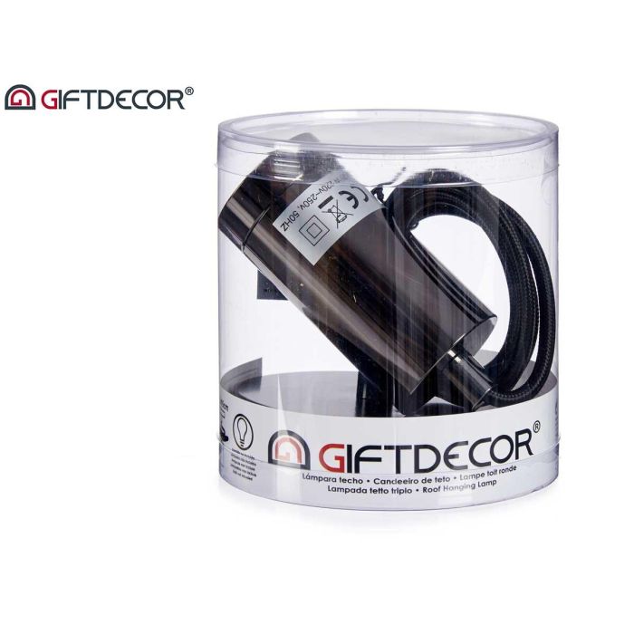 Lámpara Colgante Acero Negro Giftdecor 10x94.5x10 cm - Metal (Aluminio) (12 Unidades) 2 Lámpara Colgante Acero Negro Giftdecor 10x94.5x10 cm - Metal (Aluminio) (12 Unidades) 2