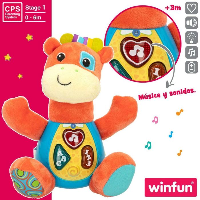 Peluche con Sonido Winfun Jirafa 18 x 19 x 8,5 cm (6 Unidades) 4