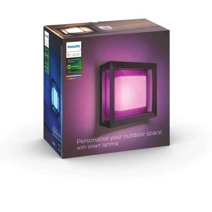 Philips HUE Econic Aplique de Pared LED Cuadrado Negro 3