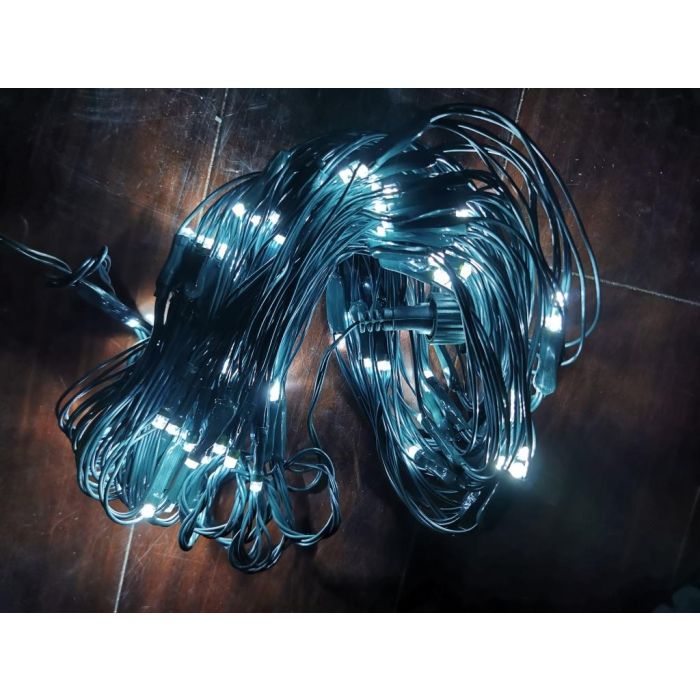 DKD Home Decor Guirnalda de Luces de Navidad LED 100 Bombillas 5mm IP44 Exterior Blancas Modernas, Cable 3m 2 DKD Home Decor Guirnalda de Luces de Navidad LED 100 Bombillas 5mm IP44 Exterior Blancas Modernas, Cable 3m 2