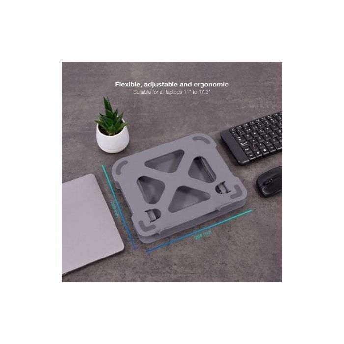 TooQ TQLRS0012-AL-G Soporte Portátil 11"-17.3" Ajustable Altura e Inclinación, Plegable, Ventilación Óptima, Gris para Oficina y Casa 3 TooQ TQLRS0012-AL-G Soporte Portátil 11"-17.3" Ajustable Altura e Inclinación, Plegable, Ventilación Óptima, Gris para Oficina y Casa 3