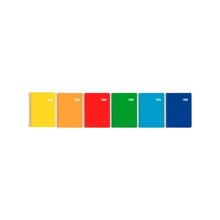 Enri Cuaderno Espiral 4º 80 Hojas 60 gr Pauta 3 C-M Tapa Blanda Colores Surtidos (Pack 10) (10 Unidades)