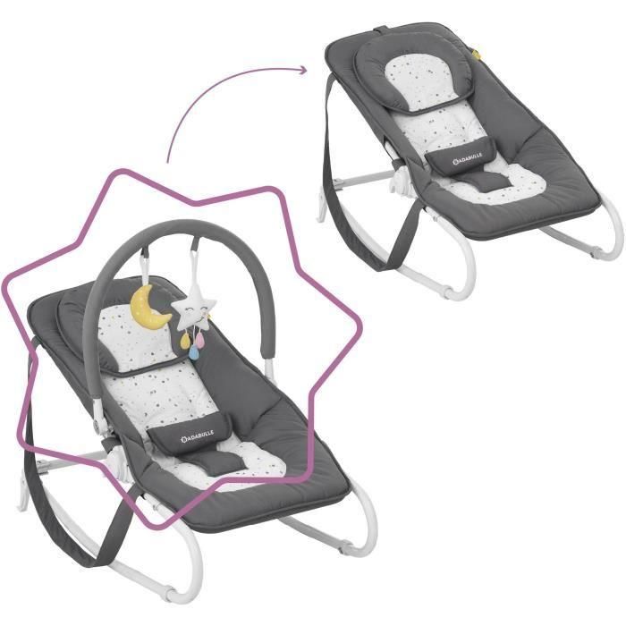 Badabulle Transat Easy Moonlight Tumbona para Bebé desde Nacimiento, 5 Posiciones Ajustables, Plegado Ultraplano y Lavable 4 Badabulle Transat Easy Moonlight Tumbona para Bebé desde Nacimiento, 5 Posiciones Ajustables, Plegado Ultraplano y Lavable 4