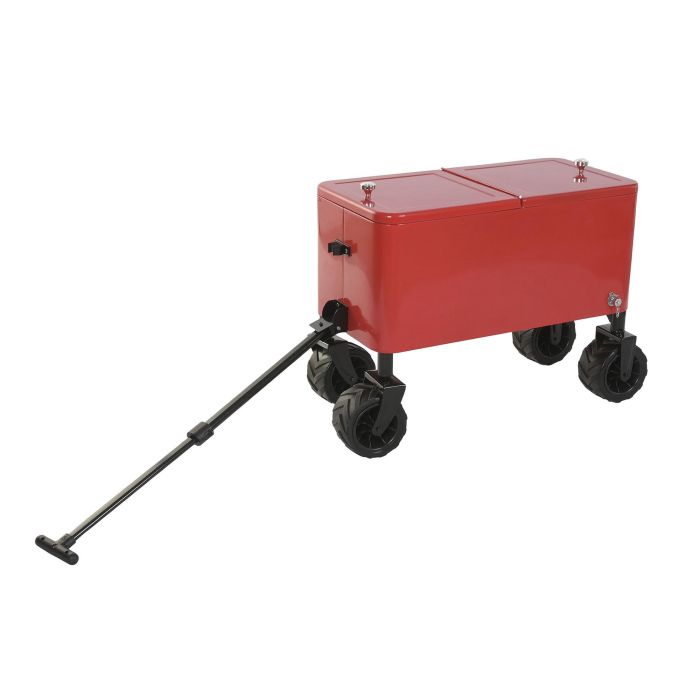 DKD Home Decor Nevera Rojo Negro 88 x 39 x 120 cm Metal PP Ruedas Desmontable