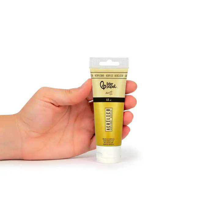 Liderpapel Pintura Acrílica Tubo de Plástico 60 ml Amarillo Nápoles 4