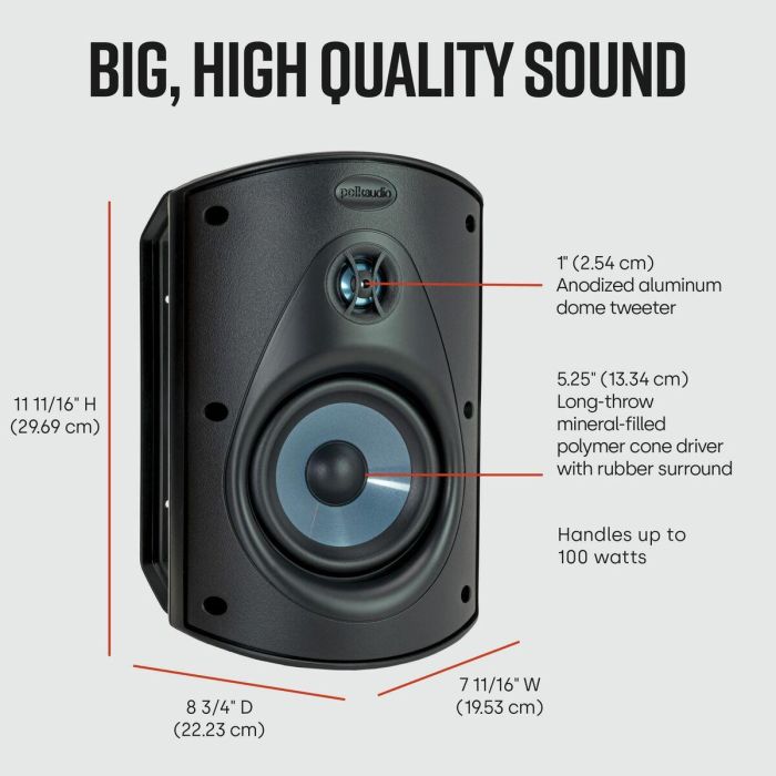 Altavoces Portátiles Polk ATRIUM 6 Negro 100 W 1 Altavoces Portátiles Polk ATRIUM 6 Negro 100 W 1