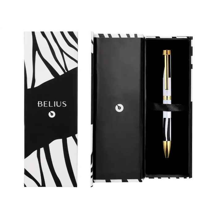 Belius Dualita Bolígrafo Cuerpo Blanco Tinta Azul Diseño Elegante Contemporáneo 1 mm 3