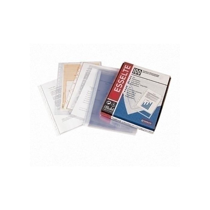 Esselte Funda multitaladro folio polipropileno piel de naranja 60 mc con refuerzo caja de 100 unidades