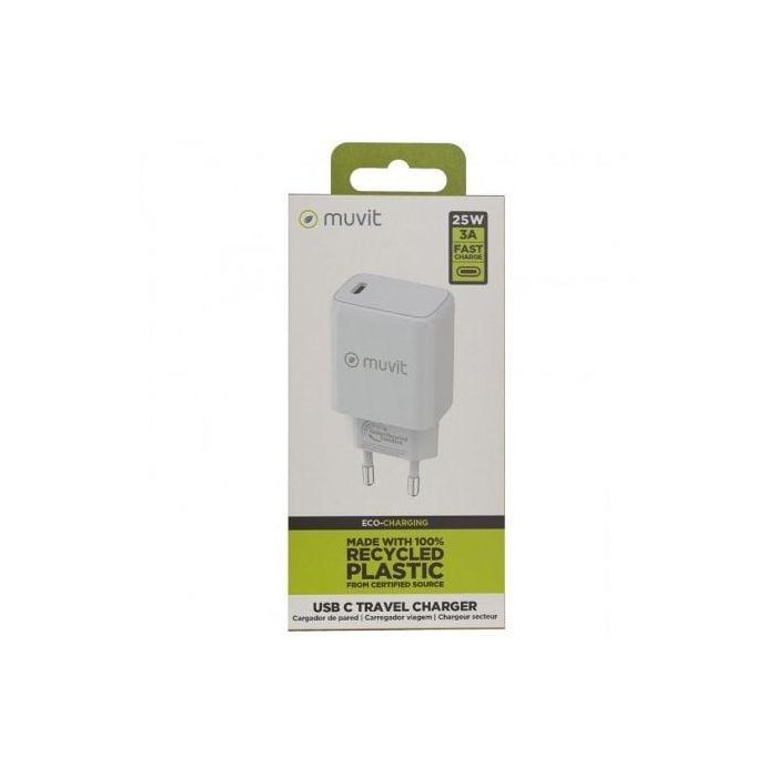 Cargador de Pared Muvit MCACC0012 20 W Blanco Negro 2 Cargador de Pared Muvit MCACC0012 20 W Blanco Negro 2