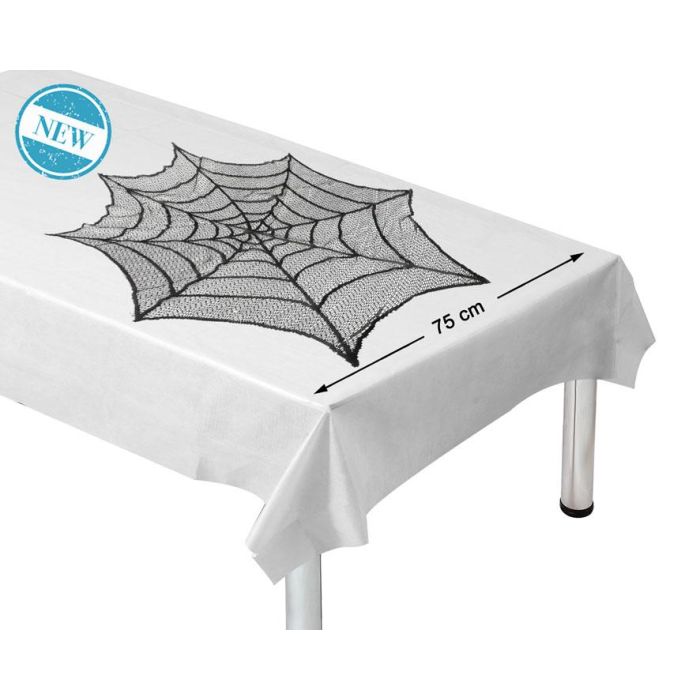 Tapete Decorativo Redondo 75 cm Telaraña Negra Halloween