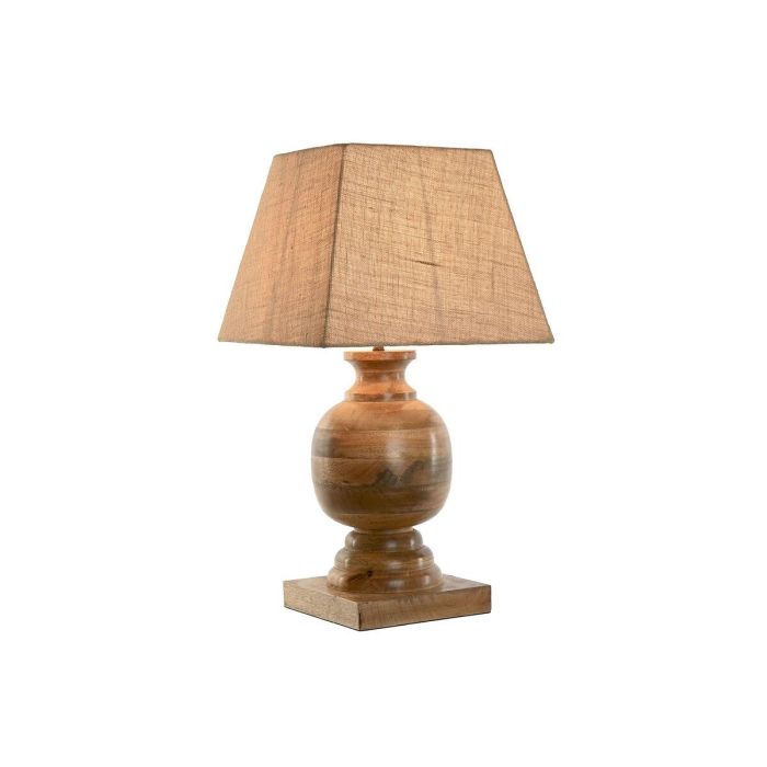 DKD Home Decor Lámpara Sobremesa Tradicional Natural, 36x68x36 cm, Madera Mango y Pantalla Algodón, Casquillo E27, 50W 220V 1 DKD Home Decor Lámpara Sobremesa Tradicional Natural, 36x68x36 cm, Madera Mango y Pantalla Algodón, Casquillo E27, 50W 220V 1