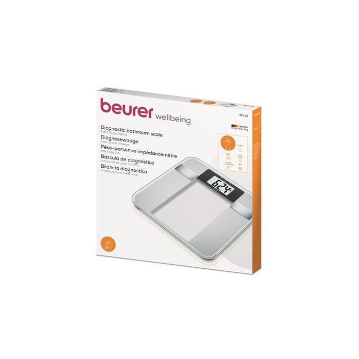 Beurer BG-13 Báscula Digital de Vidrio con Cálculo de IMC, Grasa Corporal, Agua y Masa Muscular 3