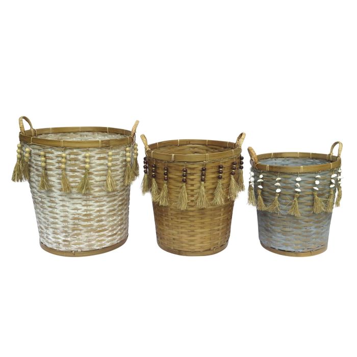 DKD Home Decor Cesta Balines 44x49 36x46 Set 3 Piezas Multicolor Bambú 45 x 54 x 49 cm 0 DKD Home Decor Cesta Balines 44x49 36x46 Set 3 Piezas Multicolor Bambú 45 x 54 x 49 cm 0