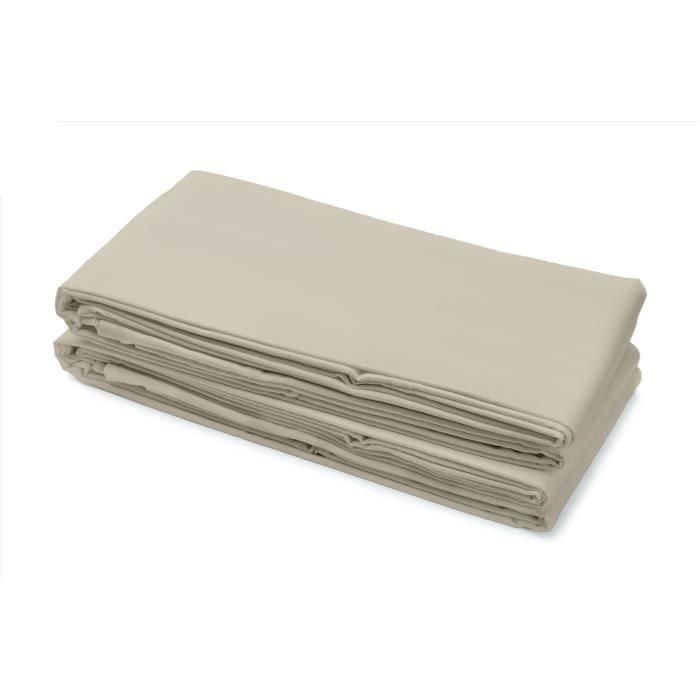 Sábana plana - HOME LINGE PASSION - HP72098 - Microfibra de 82 g - 180 x 290 cm - Beige marfil 3