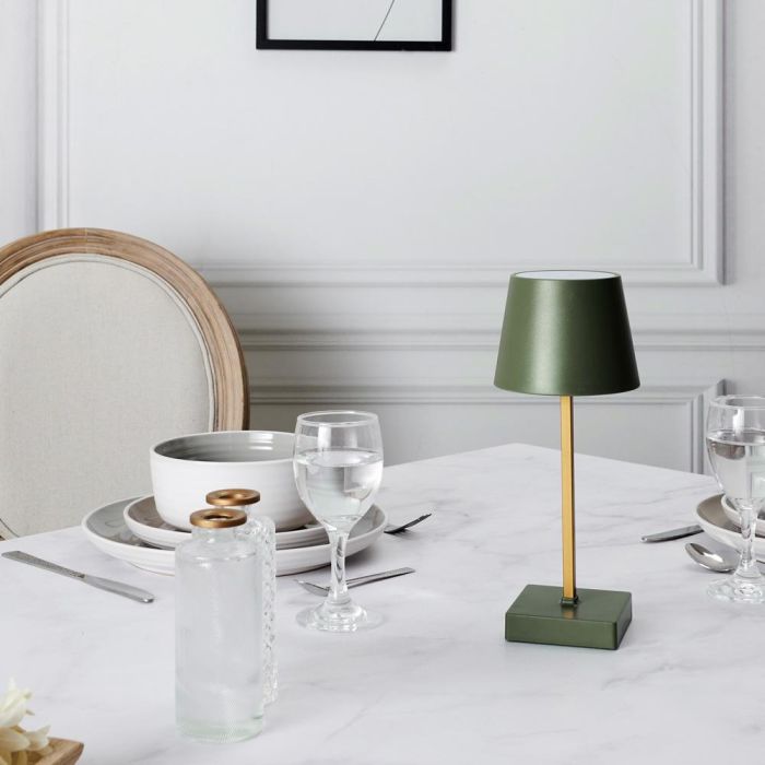 Home Deco Factory Lámpara Led Táctil con 3 Intensidades Verde para Decoración Moderna, 12 LED COB 3