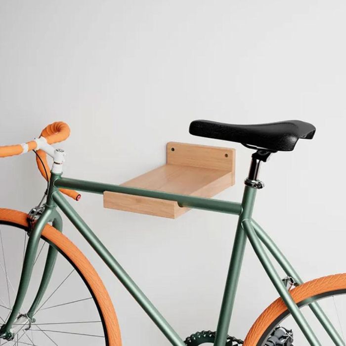 Rei Soporte Fijo Bicicleta Pared Madera Haya Lacado Mate 2-8062.90 10x20x36cm Peso Max 25kg 1
