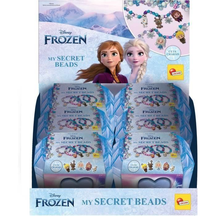 Lisciani Giochi LIS1737200180406 Kit para crear joyas Frozen con Caja con cerradura, Cuentas de colores y Charms 2