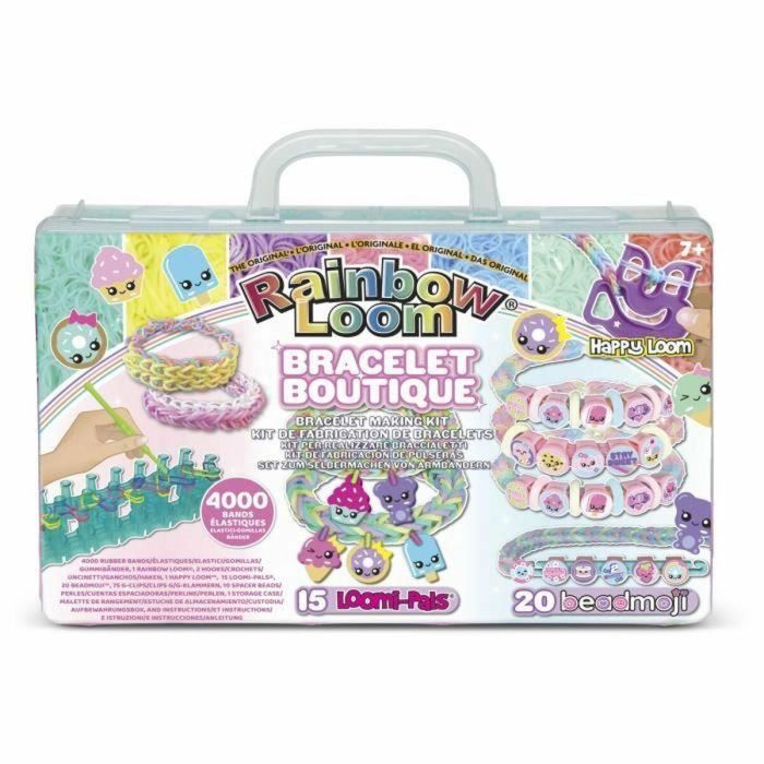 Bandai Rainbow Loom Kit para Crear Pulseras Elásticas Personalizadas - Incluye 4000 Bandas y Perlas Beadmojis, Ideal para Niños +4 Años 3 Bandai Rainbow Loom Kit para Crear Pulseras Elásticas Personalizadas - Incluye 4000 Bandas y Perlas Beadmojis, Ideal para Niños +4 Años 3