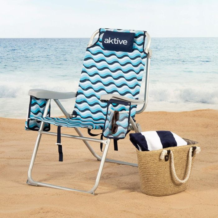 Silla de Playa Aktive 48 x 95 x 78 cm (2 Unidades) 5 Silla de Playa Aktive 48 x 95 x 78 cm (2 Unidades) 5