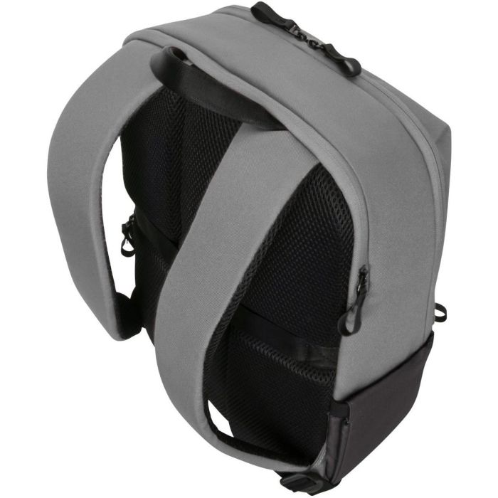 Targus Mochila Sagano Unisex para Portátil 15.6" Negro Gris, Material RPET Reciclado, con Múltiples Bolsillos y Protector de Lluvia 10