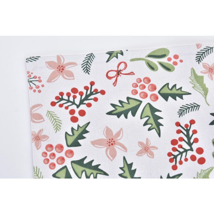 DKD Home Decor Individual de Mesa Navidad Tradicional en Poliéster Verde Rojo con Estampado Muerdago 45x30 cm Pack 12 Unidades 1