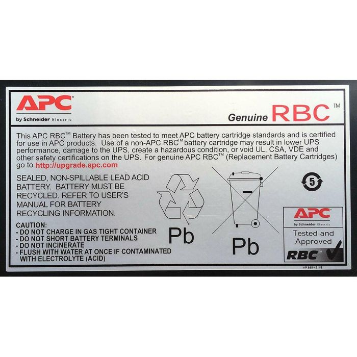 APC Ersatzbatterie Nr.105 APCRBC105, Sealed Lead Acid (VRLA), 864 VAh, 1 pieza, Plata, 24,6 kg APC Ersatzbatterie Nr.105 APCRBC105, Sealed Lead Acid (VRLA), 864 VAh, 1 pieza, Plata, 24,6 kg