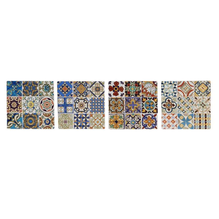 Posavasos Arabe DKD Home Decor Multicolor Dorado 10.8 x 0.7 x 10.8 cm Set de 4 Posavasos Arabe DKD Home Decor Multicolor Dorado 10.8 x 0.7 x 10.8 cm Set de 4
