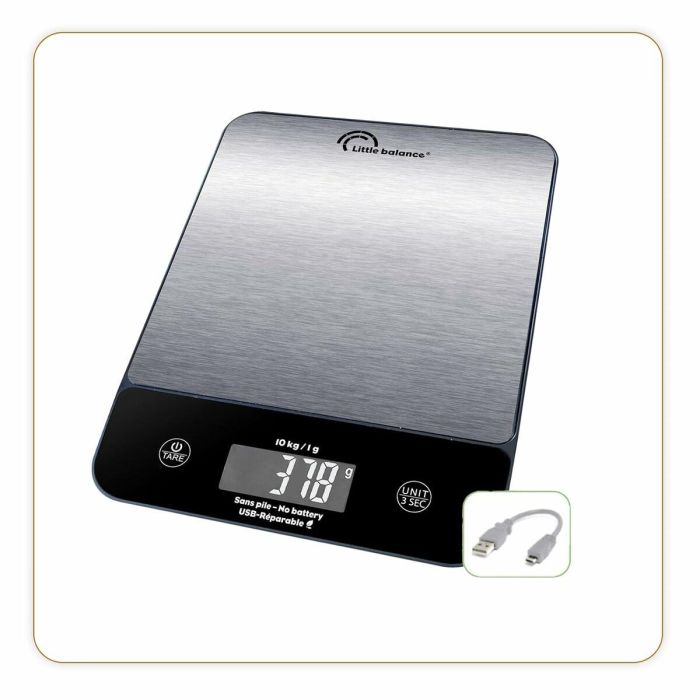 Little Balance LIT3760240787112 Báscula de Cocina Digital Happy Genius 10 de Acero Inoxidable USB Reparable 5 Little Balance LIT3760240787112 Báscula de Cocina Digital Happy Genius 10 de Acero Inoxidable USB Reparable 5