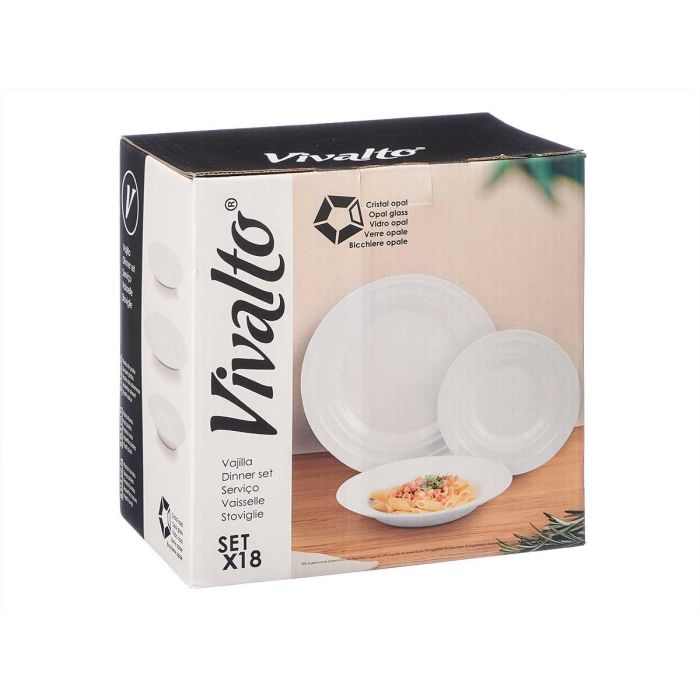 Set Vajilla Ondas Opal 18Pzs Vivalto 28X28CM (2 Unidades) 2 Set Vajilla Ondas Opal 18Pzs Vivalto 28X28CM (2 Unidades) 2