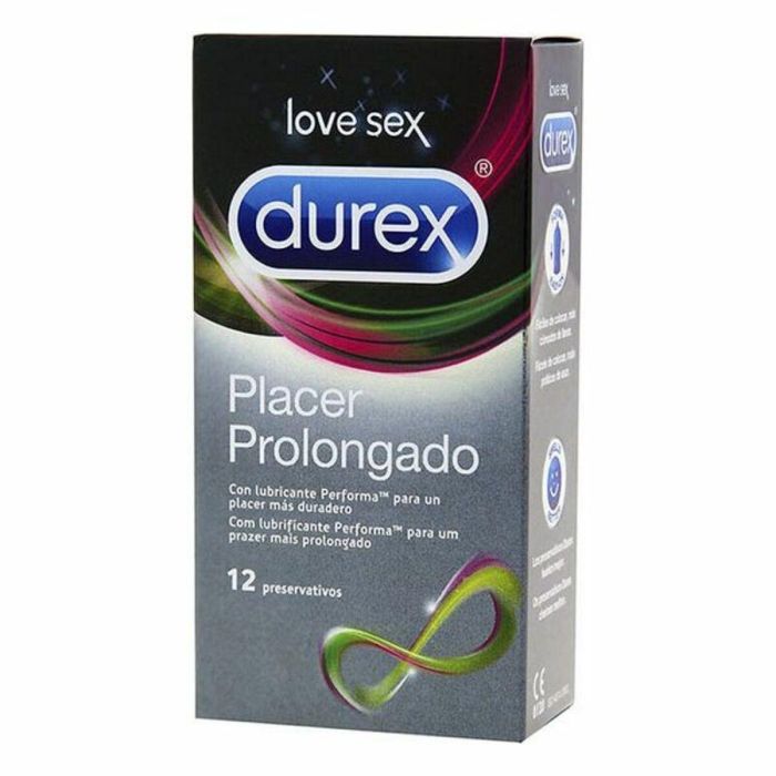 Durex PLACER PROLONGADO Preservativos con Lubricante Performa 5% Benzocaína para Retrasar la Eyaculación, Placer Duradero, 12 unidades Durex PLACER PROLONGADO Preservativos con Lubricante Performa 5% Benzocaína para Retrasar la Eyaculación, Placer Duradero, 12 unidades