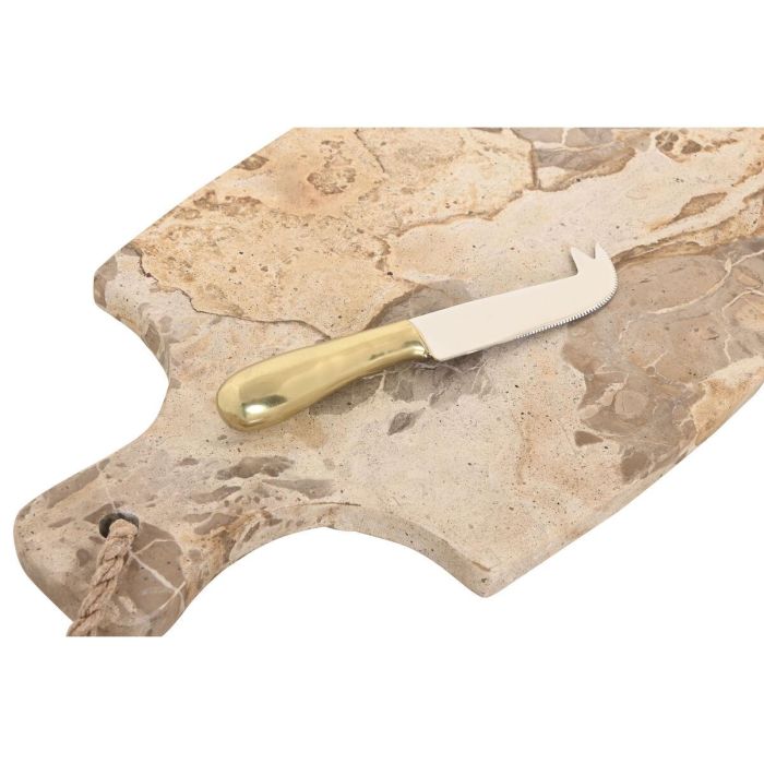 DKD Home Decor Tabla de Cortar Moderna de Mármol y Acero Inoxidable Beige Dorado 38x20x1.5 cm Set de 2 1 DKD Home Decor Tabla de Cortar Moderna de Mármol y Acero Inoxidable Beige Dorado 38x20x1.5 cm Set de 2 1