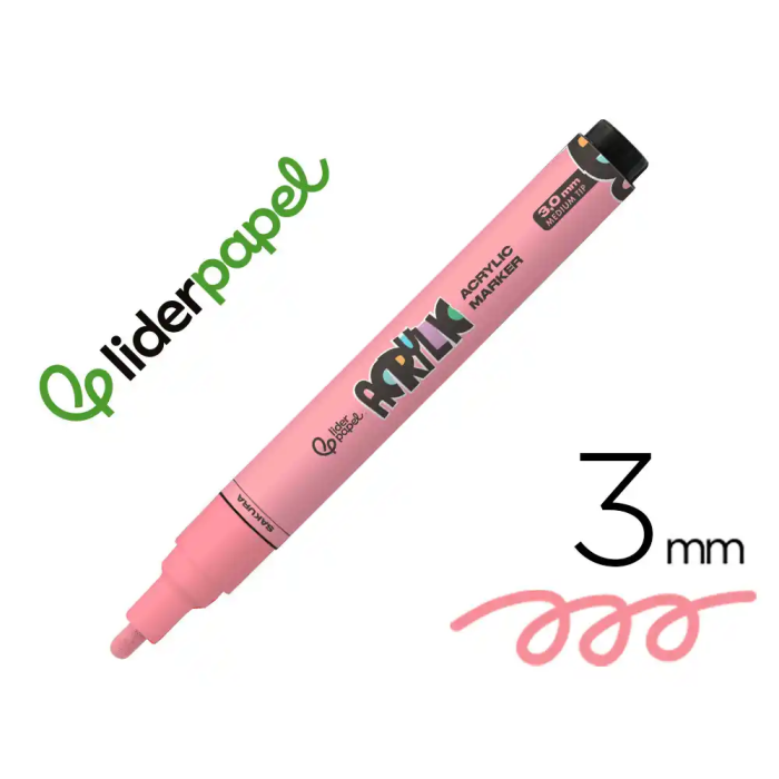 Liderpapel Rotulador Acrílico Base Agua Punta Redonda 3 mm Todo Tipo de Superficie Color Rosa Sakura 0 Liderpapel Rotulador Acrílico Base Agua Punta Redonda 3 mm Todo Tipo de Superficie Color Rosa Sakura 0