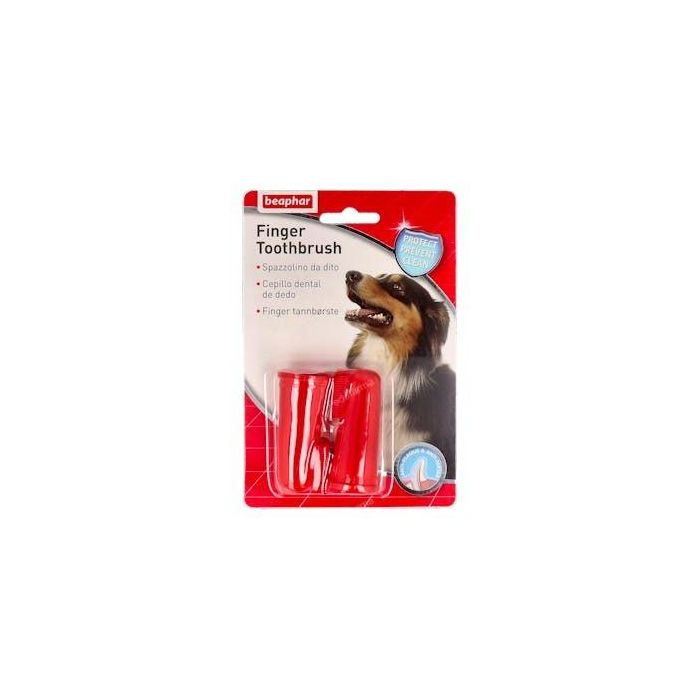 Cepillo dental de dedo para mascotas, 2 unidades
