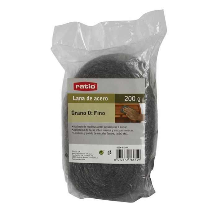 Ratio Lana de Acero Grano Medio 200 Gr. 0 Ratio Lana de Acero Grano Medio 200 Gr. 0