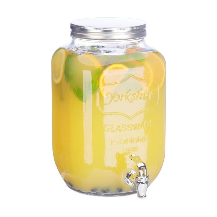 La Mediterran Tarro Dispensador con Grifo 8 Litros y Soporte de Metal - Contenedor de Bebidas de Vidrio (4 Unidades) 4 La Mediterran Tarro Dispensador con Grifo 8 Litros y Soporte de Metal - Contenedor de Bebidas de Vidrio (4 Unidades) 4
