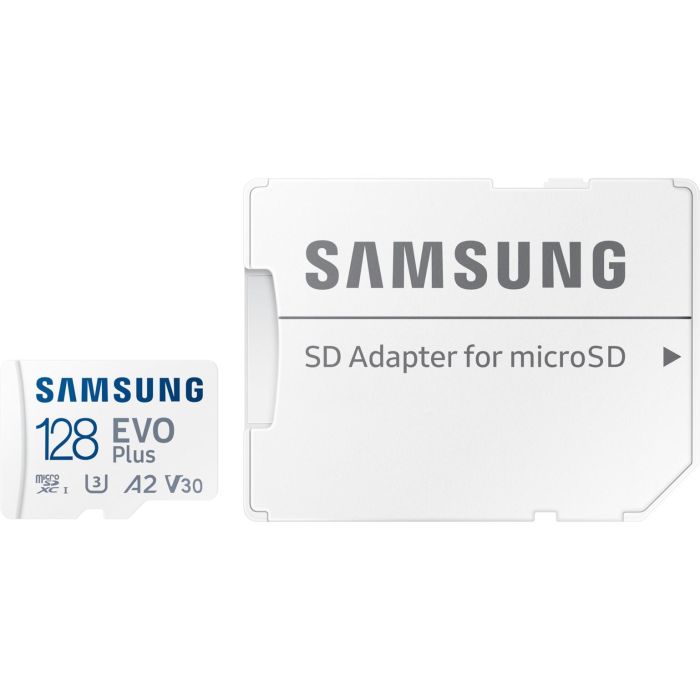 Samsung MB-MC128SA/EU Tarjeta Memoria microSDXC EVO Plus 128GB, 160MB/s, Clase 10 U3 A2 V30, con Adaptador SD para Móvil y Tablet 1