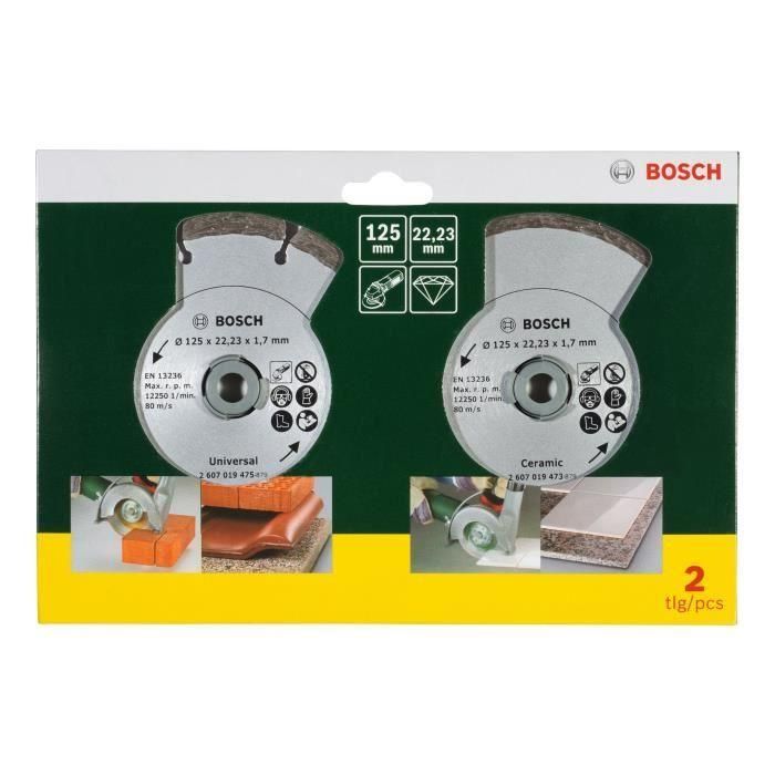 BOSCH 2 discos de diamante materiales de 125 mm 1 BOSCH 2 discos de diamante materiales de 125 mm 1