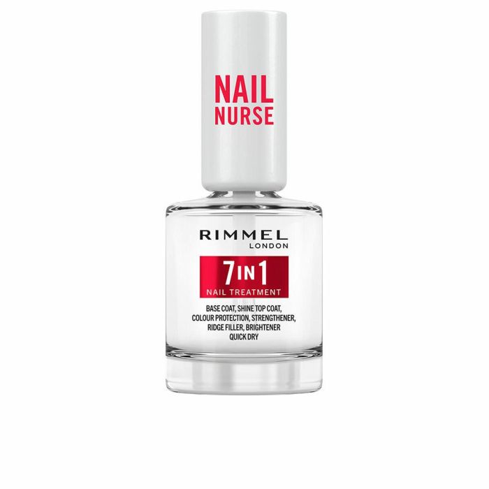 Rimmel London NAIL NURSE 7 en 1 Tratamiento de Uñas: Base, Top Coat, Fortalece, Rellena Grietas y Aporta Brillo, 12 ml