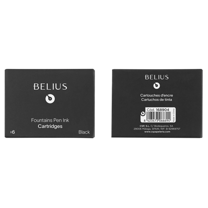 Belius Caja 6 Cartuchos Tinta Estilografica Negro Universal Estándar 5