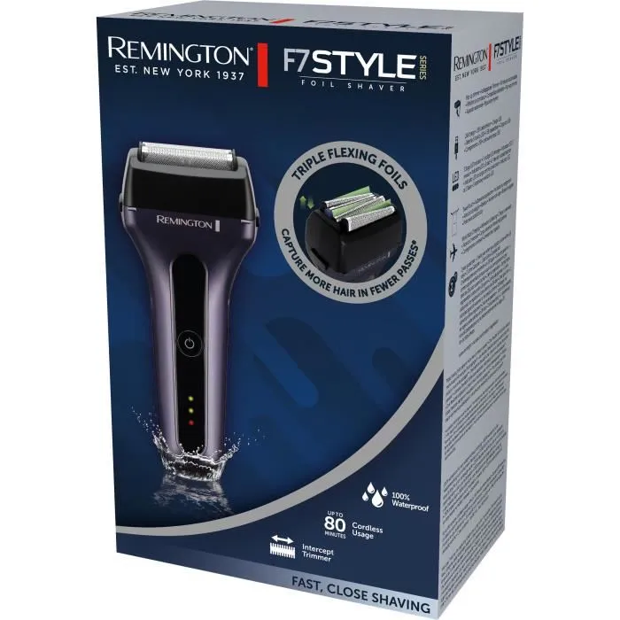 Remington F7000 Afeitadora Inalámbrica con Cuchillas Tri-Flex, 100% Resistente al Agua, Autonomía 80 min 3