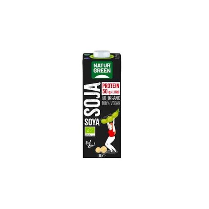 NATURGREEN Bebida Vegetal de Soja Protein 1 Litro Pack de 6 Unidades