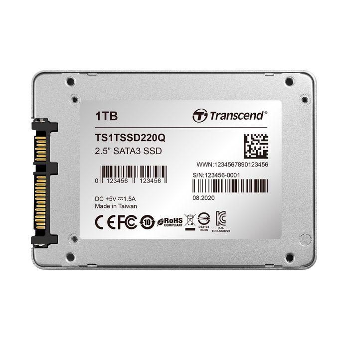 Transcend Transcend Internal SSD, SSD220Q, 1TB, 2.5", SATA III 6Gb/s, 550/500 MB/s 2 Transcend Transcend Internal SSD, SSD220Q, 1TB, 2.5", SATA III 6Gb/s, 550/500 MB/s 2