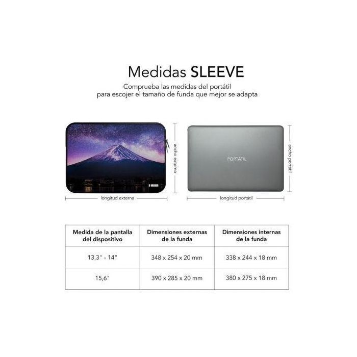 SUBBLIM Trendy Sleeve Neo Mountain 15,6" 2