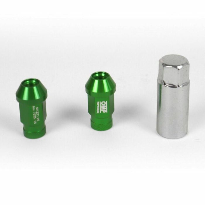 Set Tuercas OMP 7075 40 mm M12 x 1,25 20 uds Verde 0 Set Tuercas OMP 7075 40 mm M12 x 1,25 20 uds Verde 0