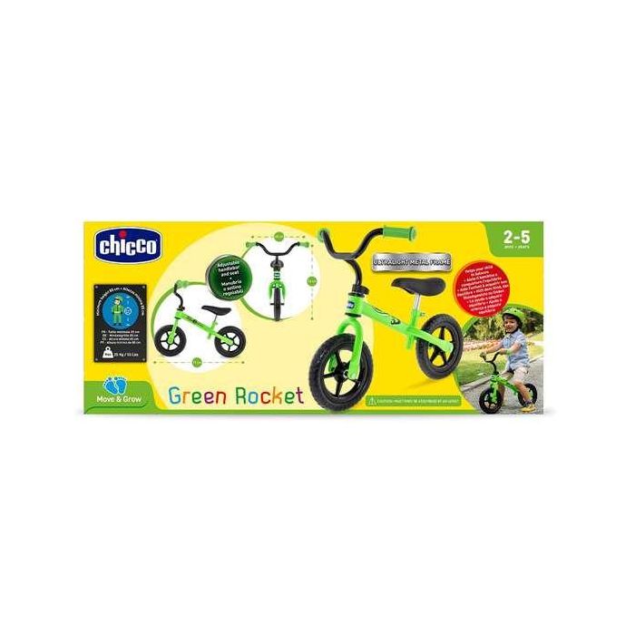 Chicco Bicicleta sin Pedales S Bullet Verde 10 Pulgadas para Niños de 2 a 5 Años Ideal para el Equilibrio 10