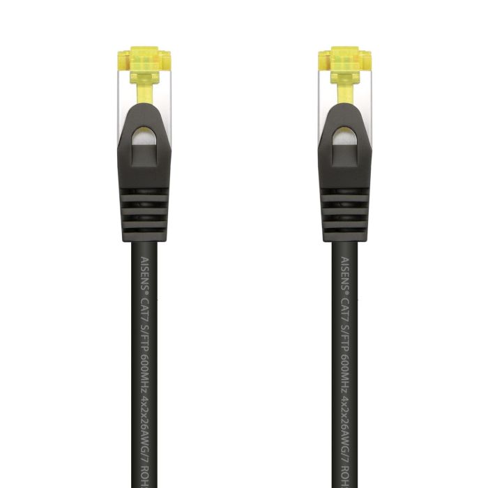 AISENS - CABLE DE RED LATIGUILLO RJ45 LSZH CAT.7 600 MHZ S/FTP PIMF AWG26, NEGRO, 1.0M
