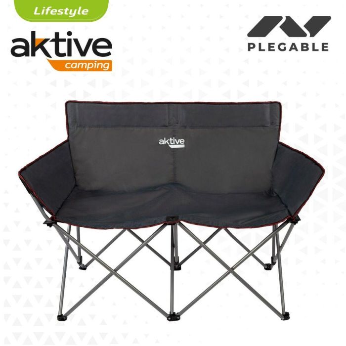 Sofá de 2 Plazas Aktive Negro Plegable 107 x 88 x 63 cm (2 Unidades) 2