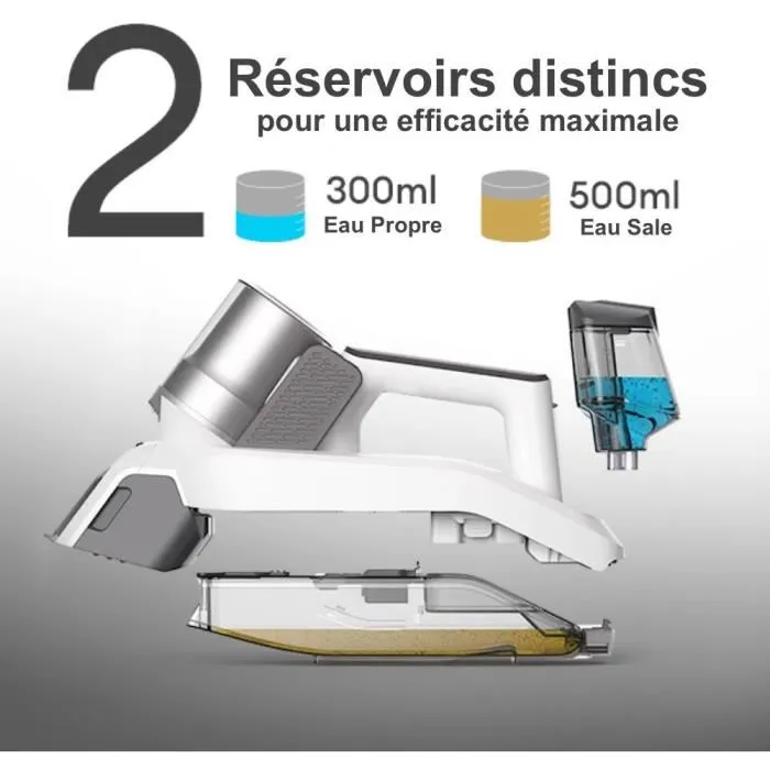 Eziclean EZI3760372559205 Lavadora inalámbrica Spot Remover W100 15000 Pa 60W 20 min 0,5 L Blanco/Gris 2