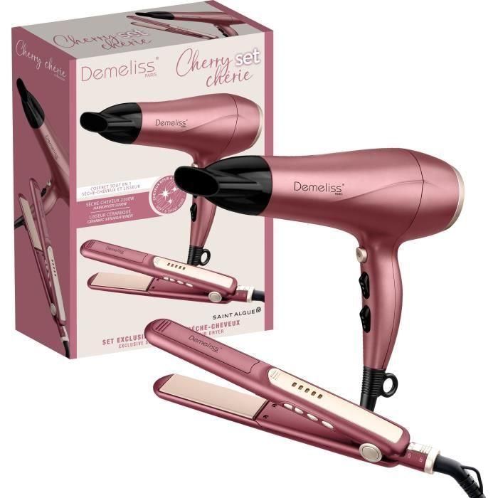 Demeliss DEM3666085213703 Set de Plancha y Secador de Pelo 2200W - Cherry Chérie 0 Demeliss DEM3666085213703 Set de Plancha y Secador de Pelo 2200W - Cherry Chérie 0